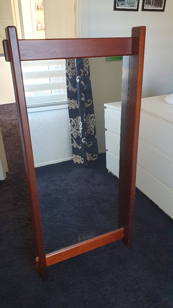 Houten spiegel Ikea jaren 70, Ophalen, Gebruikt, Rechthoekig, Minder dan 100 cm
