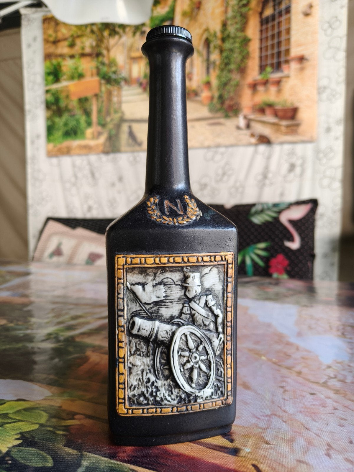 Vintage Napoleon Cognac Fles - Zwart Keramiek, Antiek en Kunst, Ophalen of Verzenden