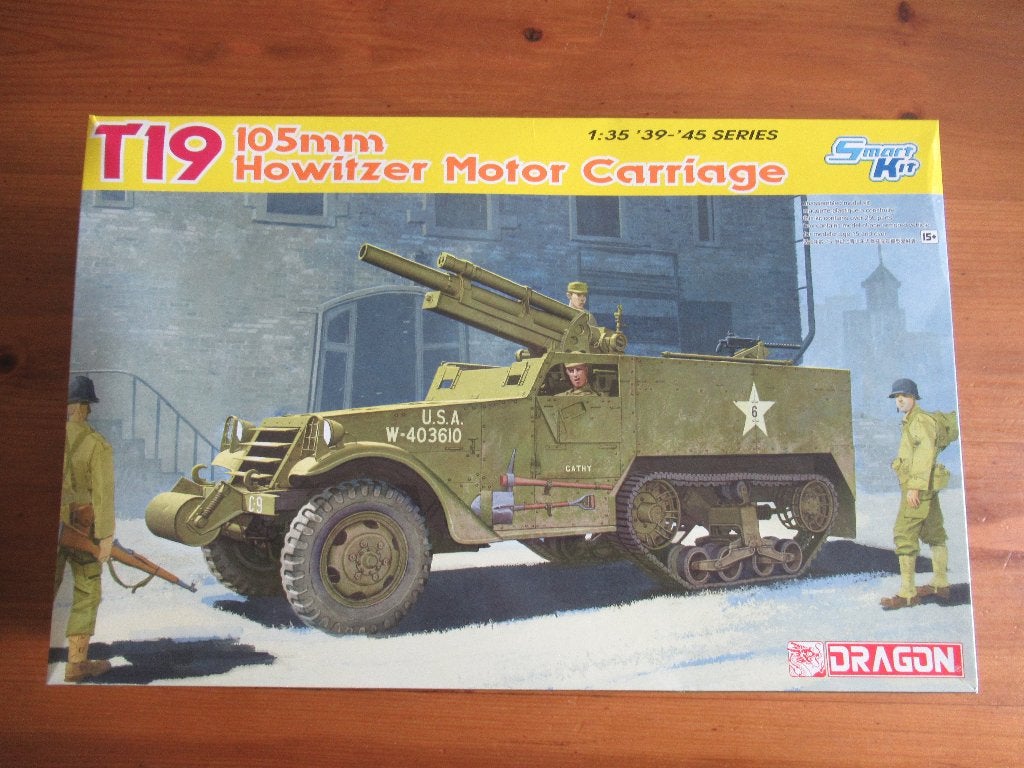 T19- 105mm Howitzer Motor Carriage (Dragon 1/35), Overige merken, 1:32 tot 1:50, Nieuw, Ophalen of Verzenden