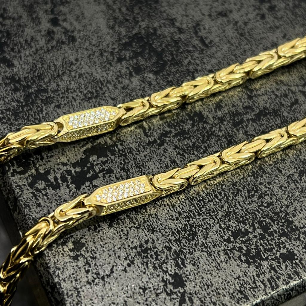 Gouden ketting 14 karaat goud koningsketting, Ophalen of Verzenden, Zo goed als nieuw, Goud