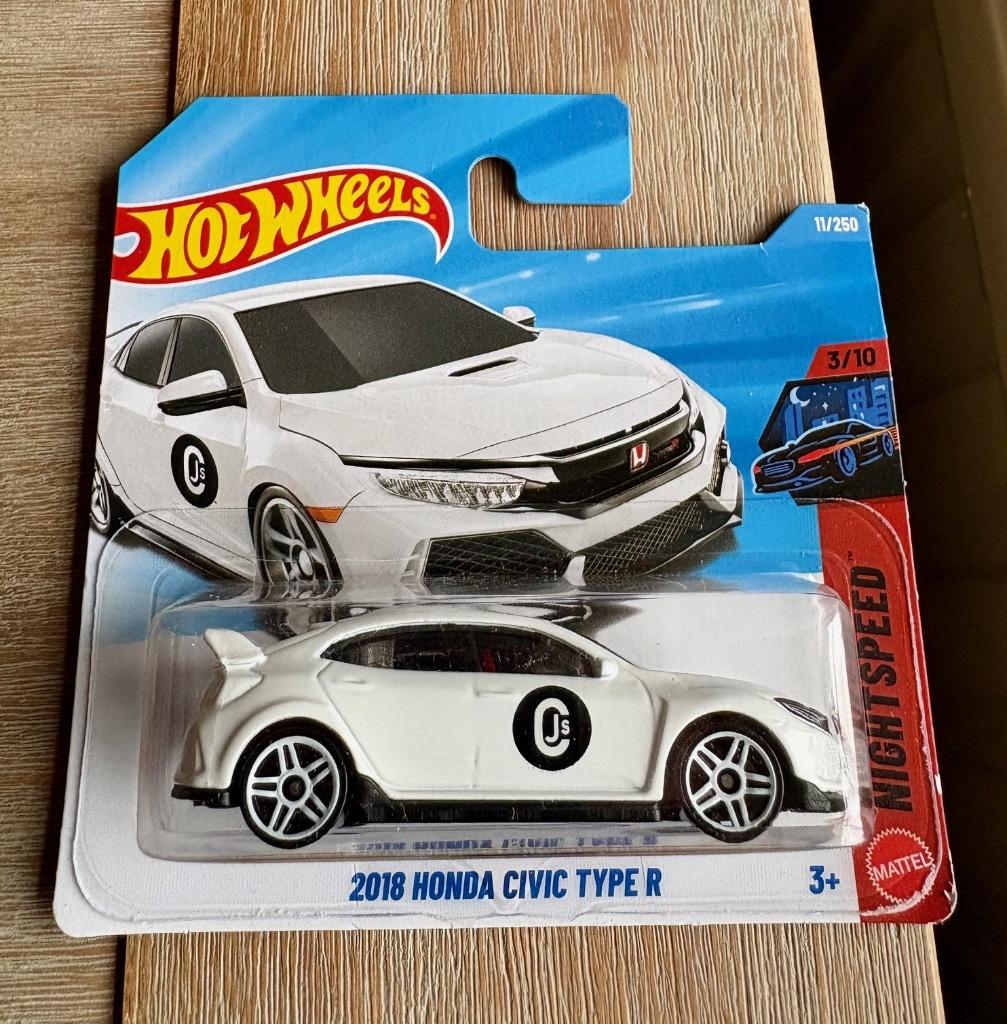 Hotwheels Honda Civic Type R wit 2018, Ophalen of Verzenden, Nieuw, Auto
