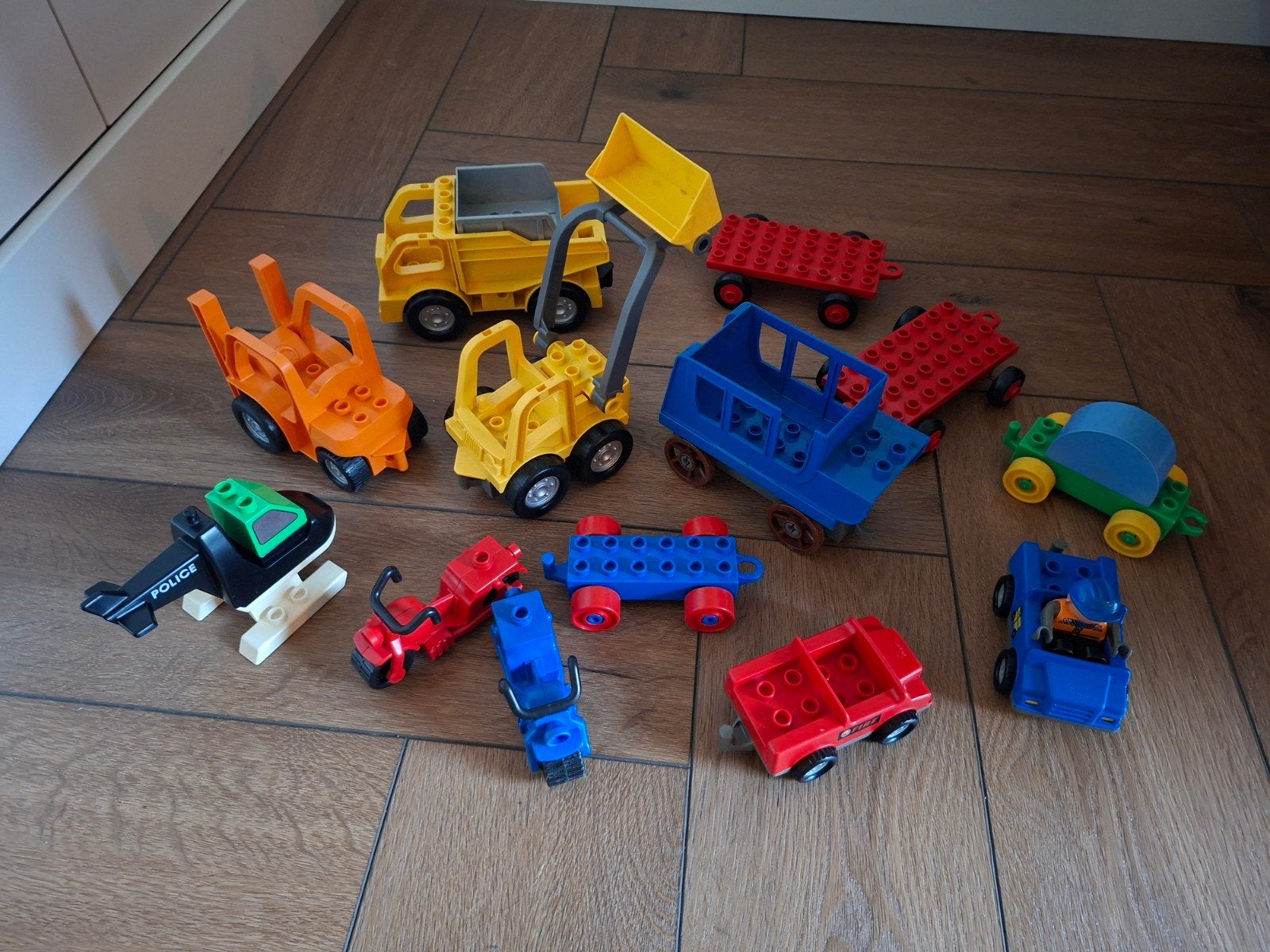 Duplo Voertuigen Collectie: Vrachtwagen, Motoren, Helikopter, Ophalen of Verzenden