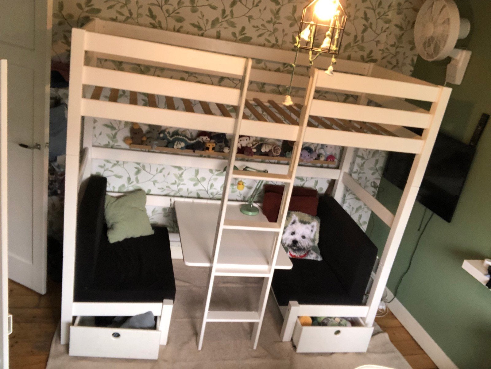 Relita Finley stapelbed/hoogslaper met zitje en tafel, Ophalen, 85 tot 100 cm, Gebruikt, Hoogslaper of Stapelbed