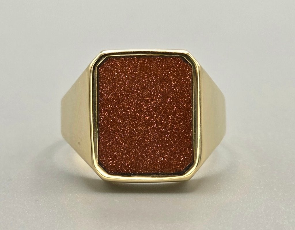 Vintage gouden heren zegelring met goudsteen. 2026/669, Overige kleuren, Ophalen of Verzenden, Zo goed als nieuw, .