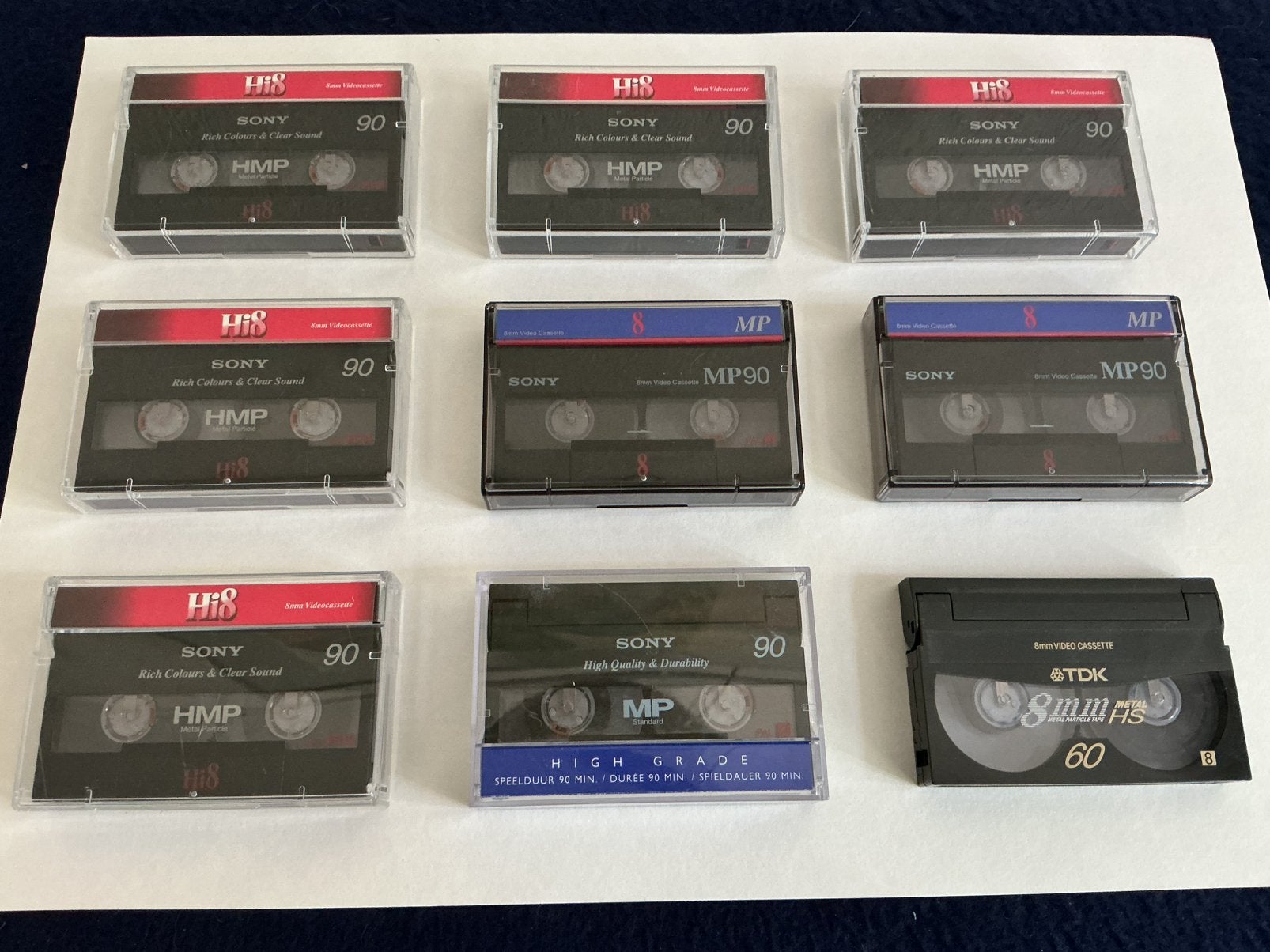 Sony Hi8 video cassettes (lees de tekst svp.), 20x of meer, Overige soorten, Ophalen of Verzenden, Sony