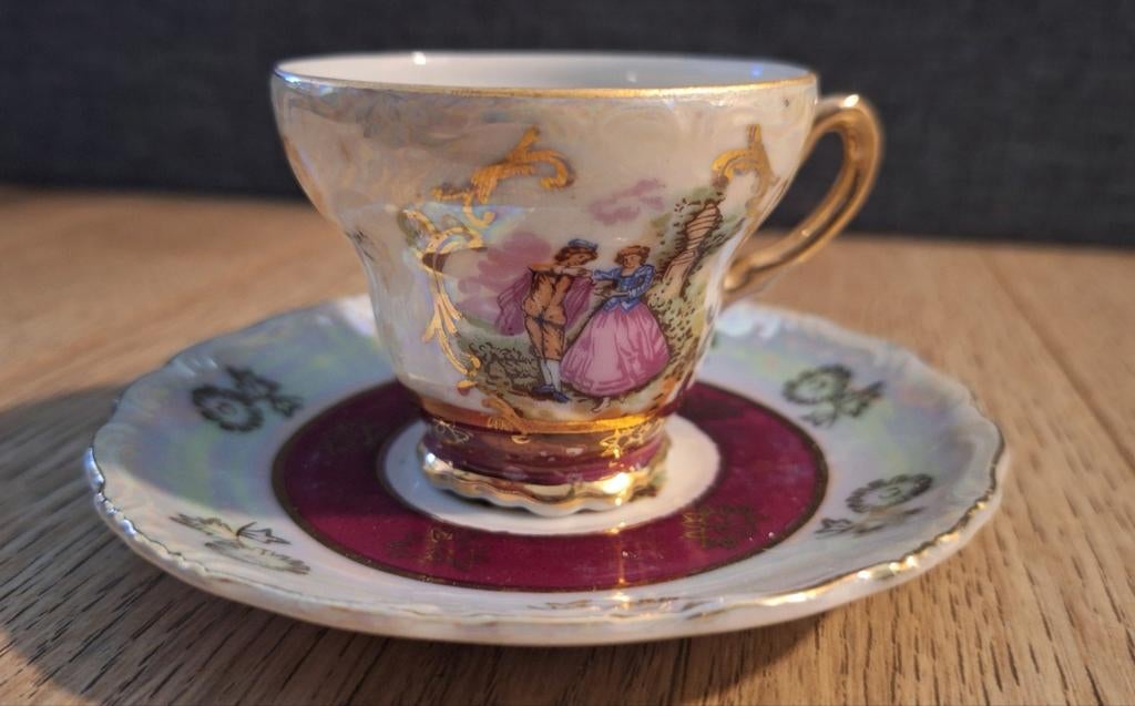 Vintage Versailles, lusterware, kop en schoteltje, Ophalen of Verzenden