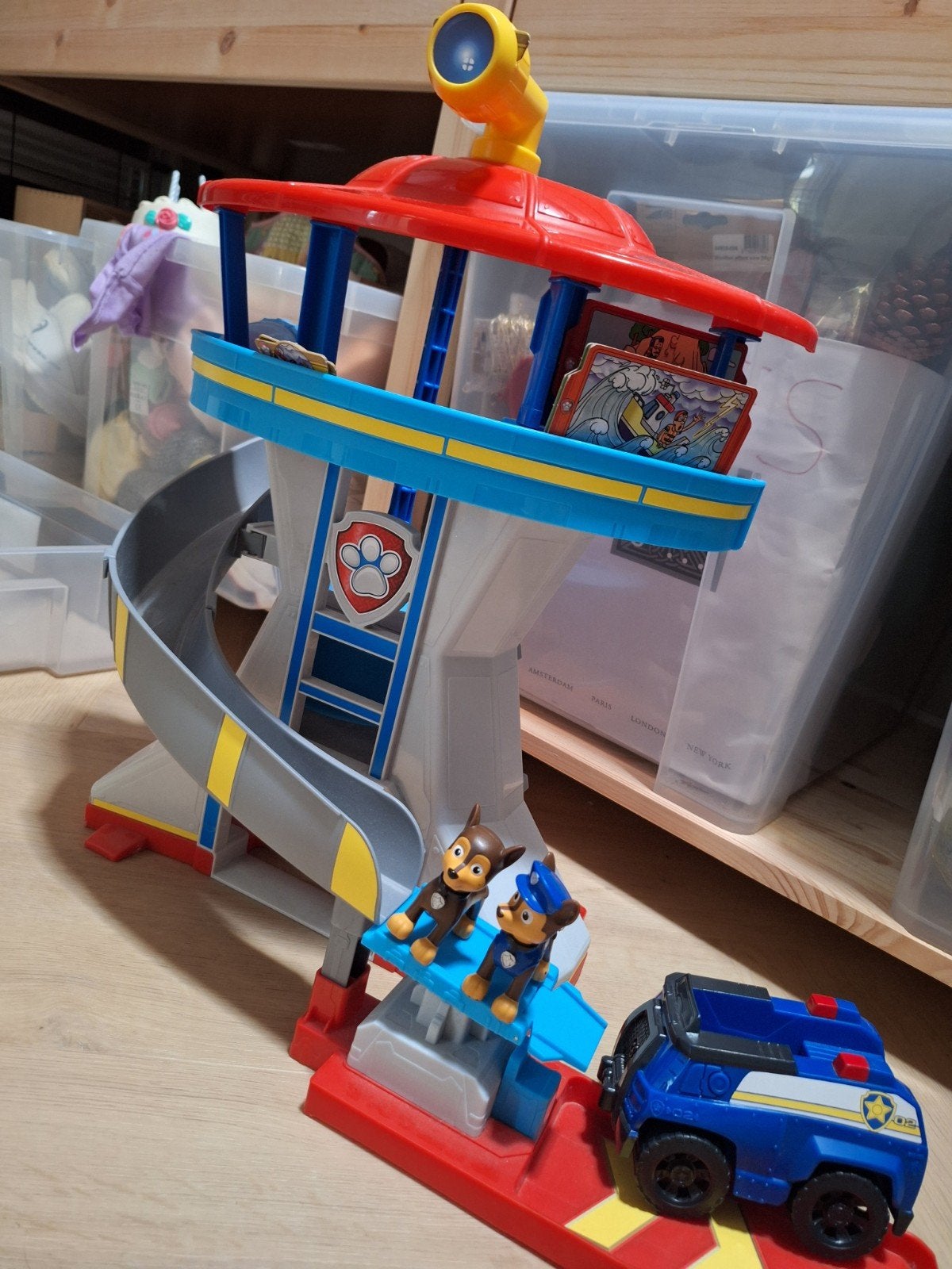 Paw Patrol Uitkijktoren met 2x Chase en auto, Ophalen of Verzenden