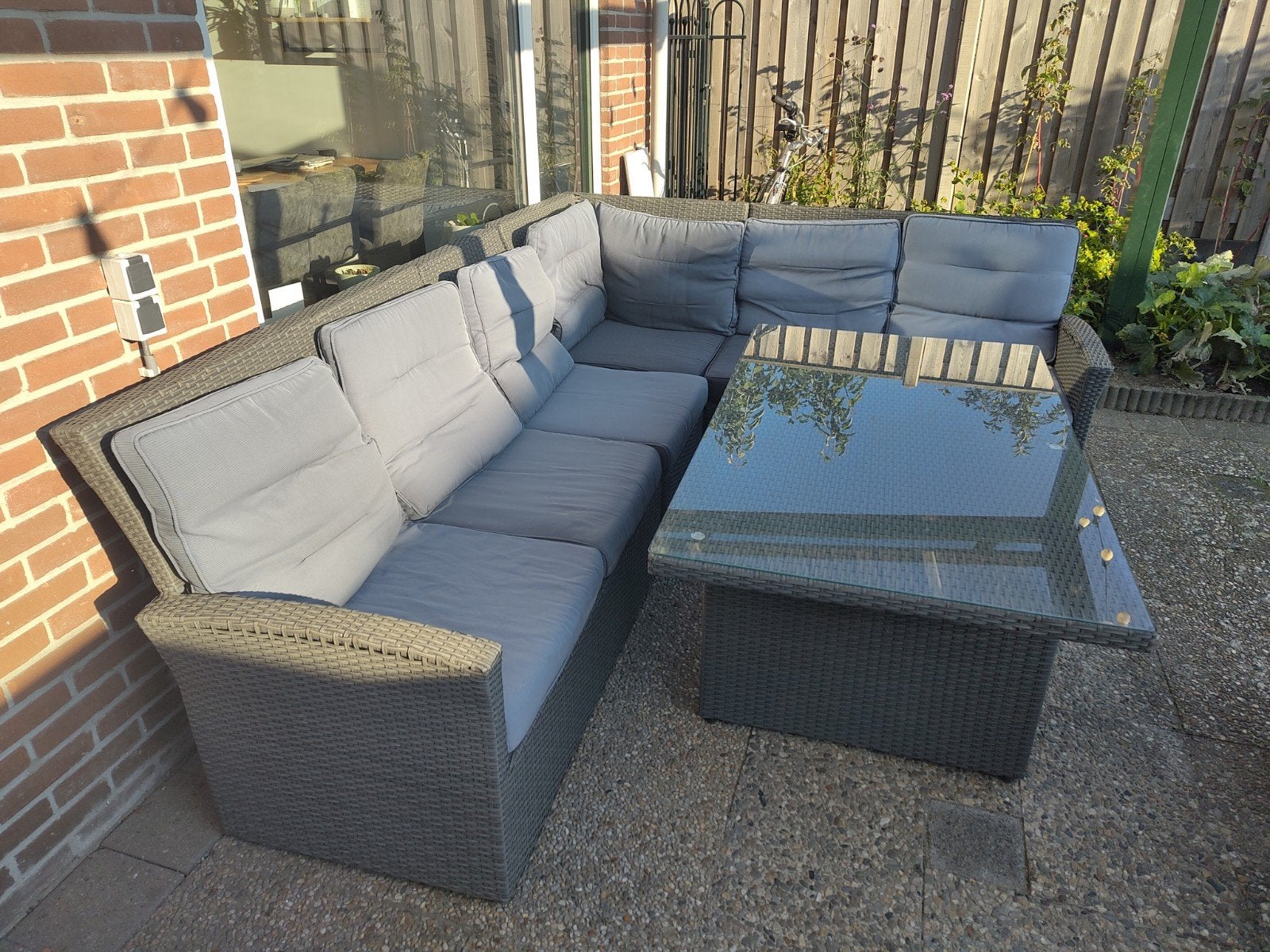Hartman Essential Wicker Loungeset met Tafel, Ophalen, Gebruikt, 6 zitplaatsen, Loungeset