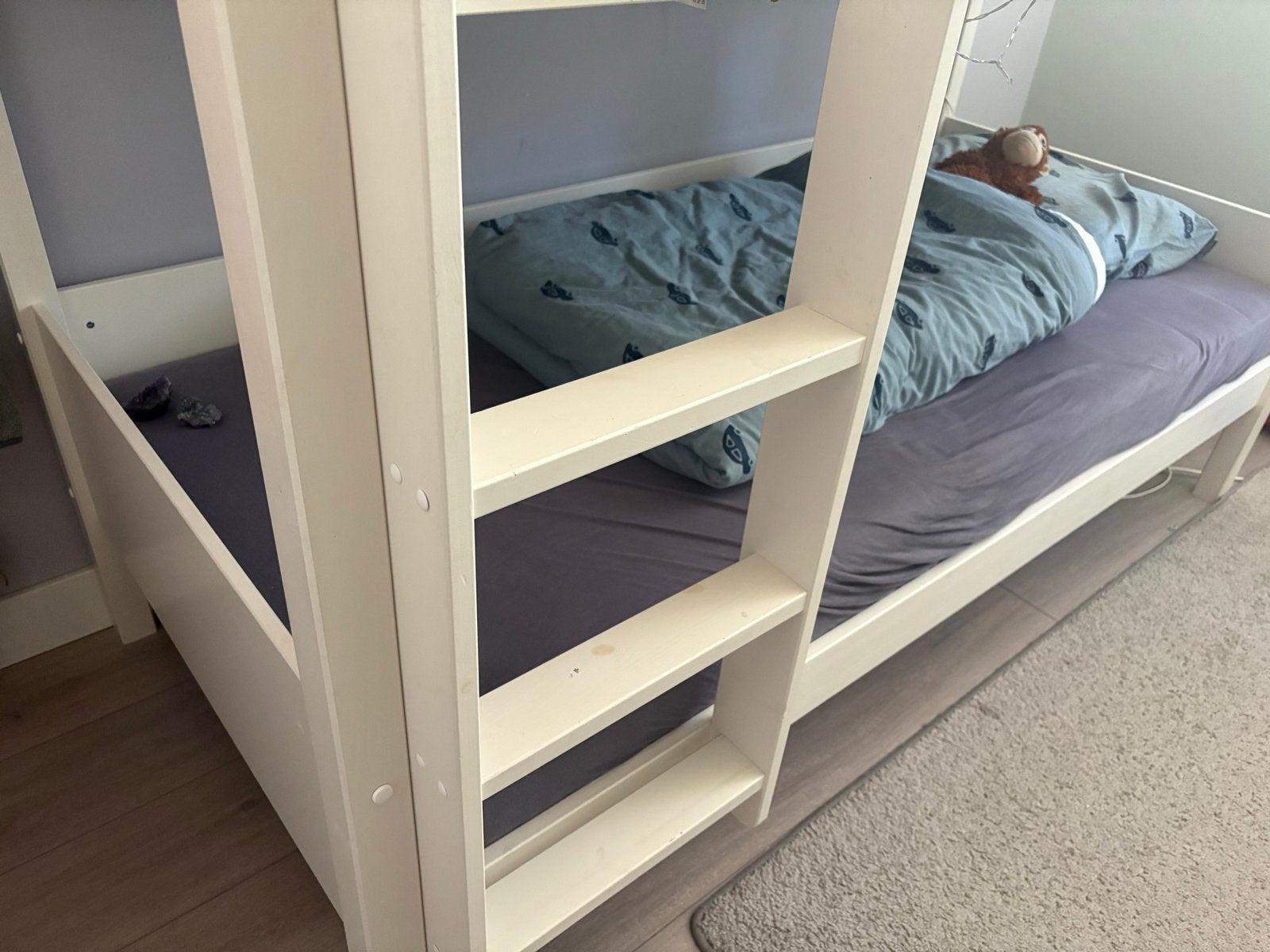 Petite amelie Nuage Stapelbed 200x90 cm - Wit, Ophalen, Gebruikt, 90 cm, Tweepersoons