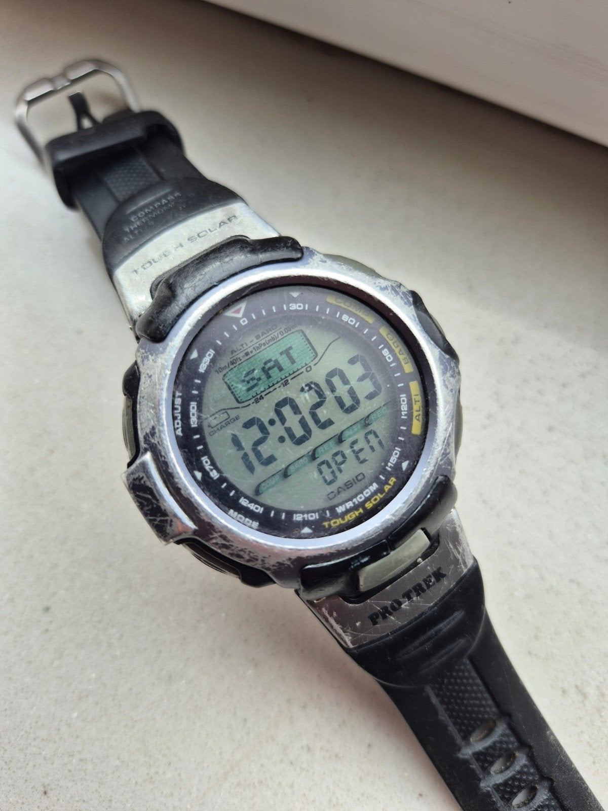 Casio Protrek PRG-50 Tough Solar Horloge - Module 2471, Zwart, Casio, IOS, Casio