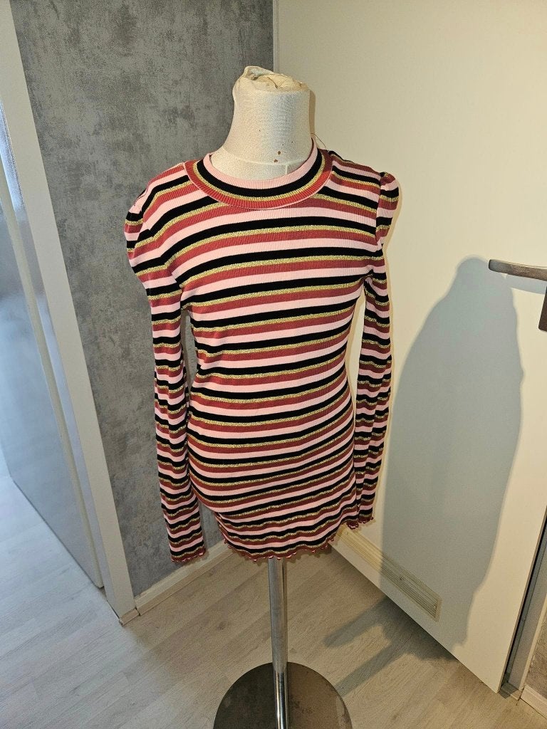 Gestreepte longsleeve met pofmouwtjes maat 164, Kinderen en Baby's, Kinderkleding | Maat 164, Meisje, Ophalen of Verzenden, Zo goed als nieuw