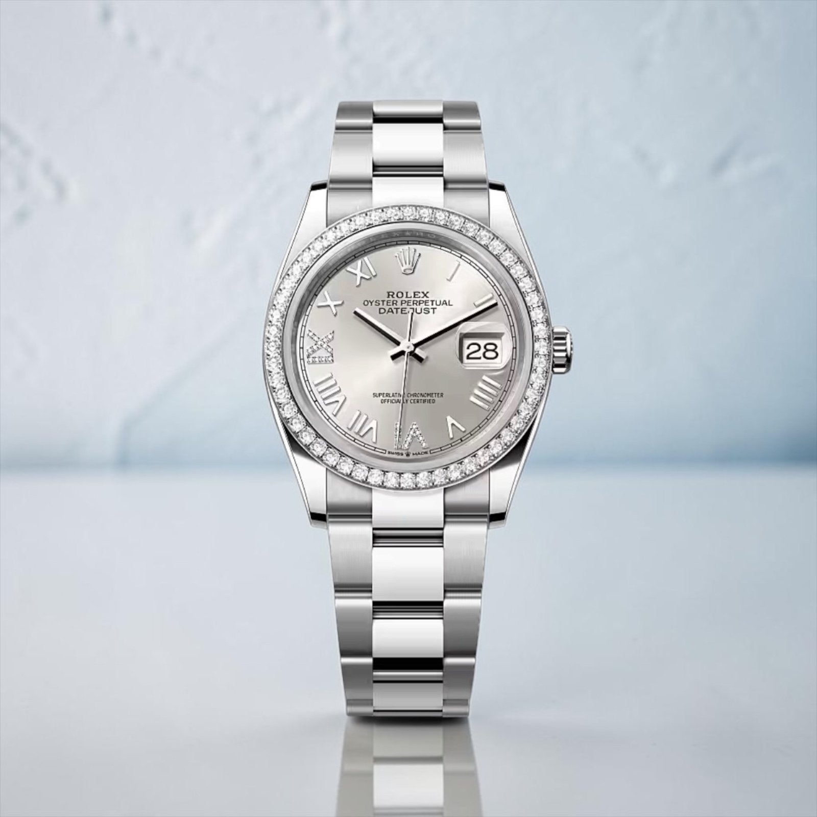 Rolex Datejust 36 Factory Diamant Dial & Factory Diamanten, Ophalen of Verzenden, Zo goed als nieuw, Staal, Rolex