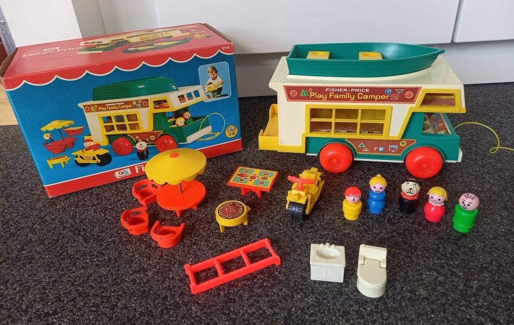 * Vintage Play Family Camper Fisher Price 994 compleet *, Ophalen of Verzenden, Gebruikt