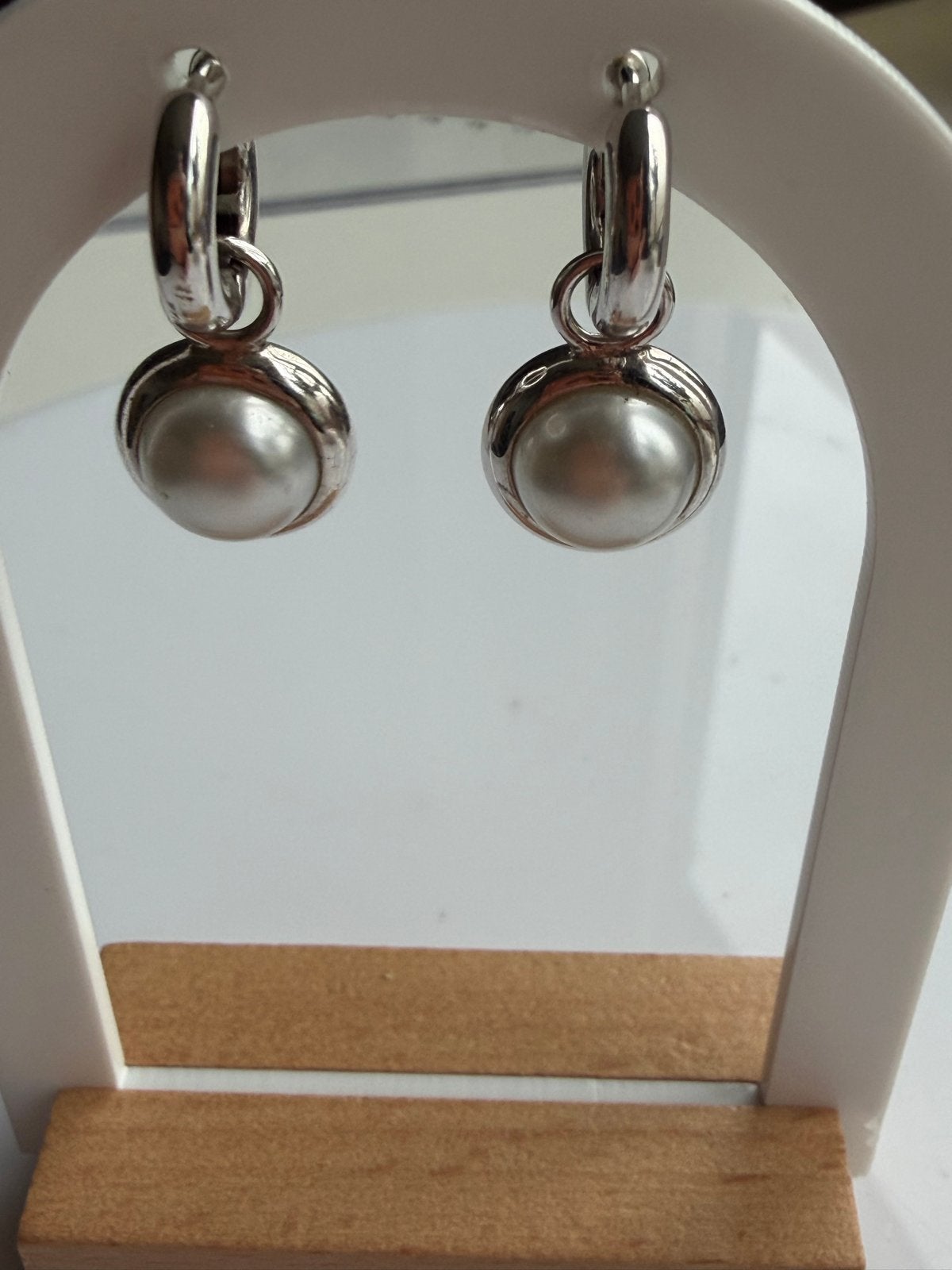 Ti Sento Oorbellen met parel, Hangers, Verzenden, Zo goed als nieuw, Met edelsteen