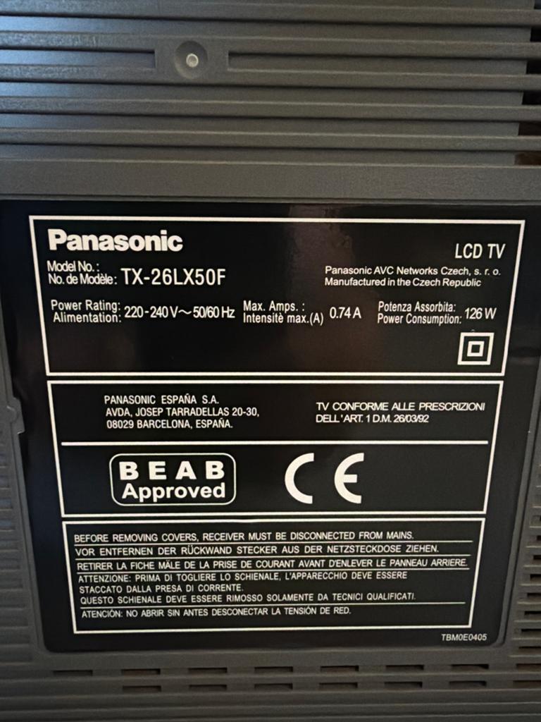 Panasonic TX-26LX50F LCD TV met afstandsbediening, Gebruikt, Panasonic, 50 Hz, Ophalen of Verzenden