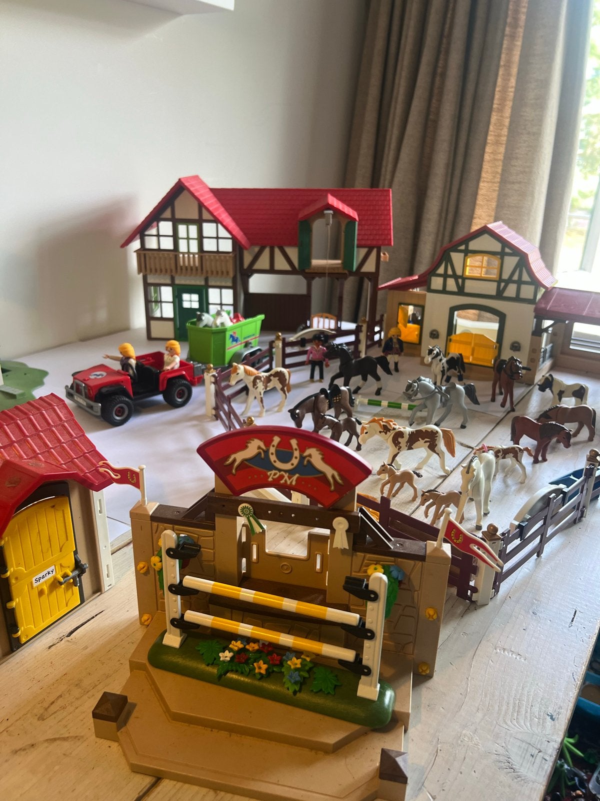 Mega Playmobil Paardenmanege met veel extra's, Gebruikt, Gebouw, Complete set, Ophalen of Verzenden