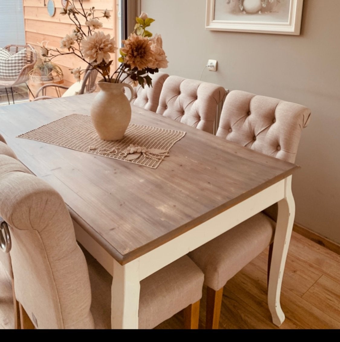 Eettafel, Huis en Inrichting, Ophalen of Verzenden, Zo goed als nieuw, 4 tot 6 stoelen