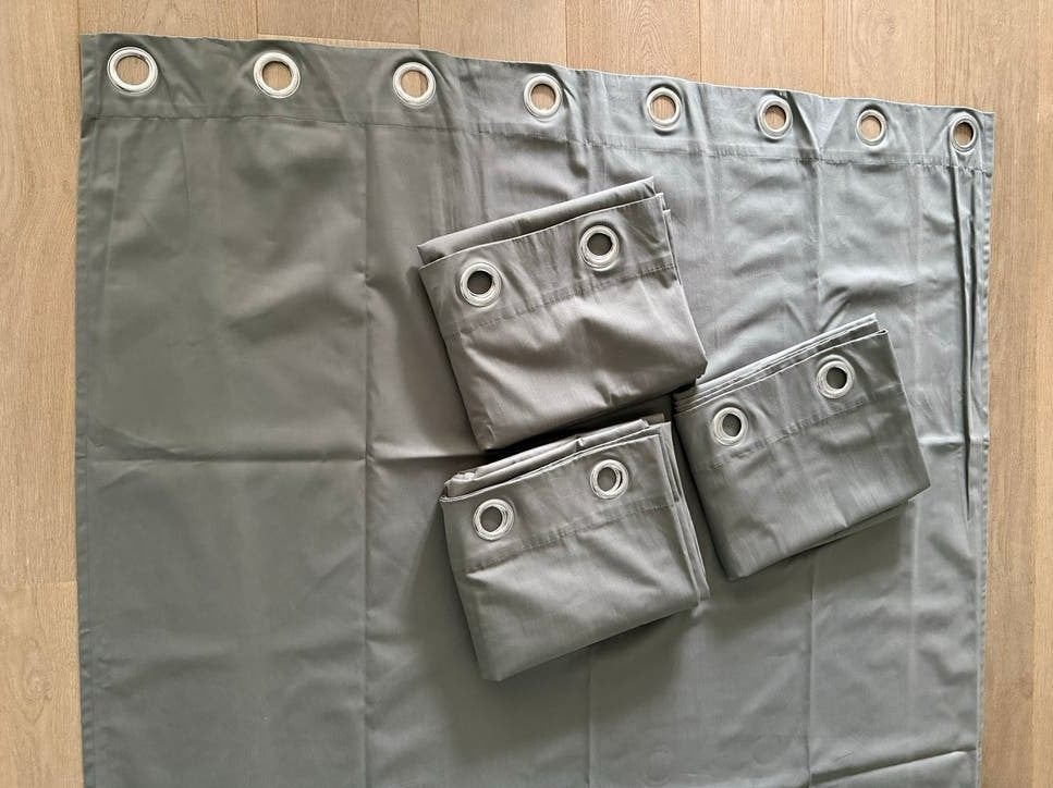 4 donkergrijze IKEA gordijnen met ringen Merete, Gebruikt, 145 cm, Ophalen of Verzenden, 237 cm
