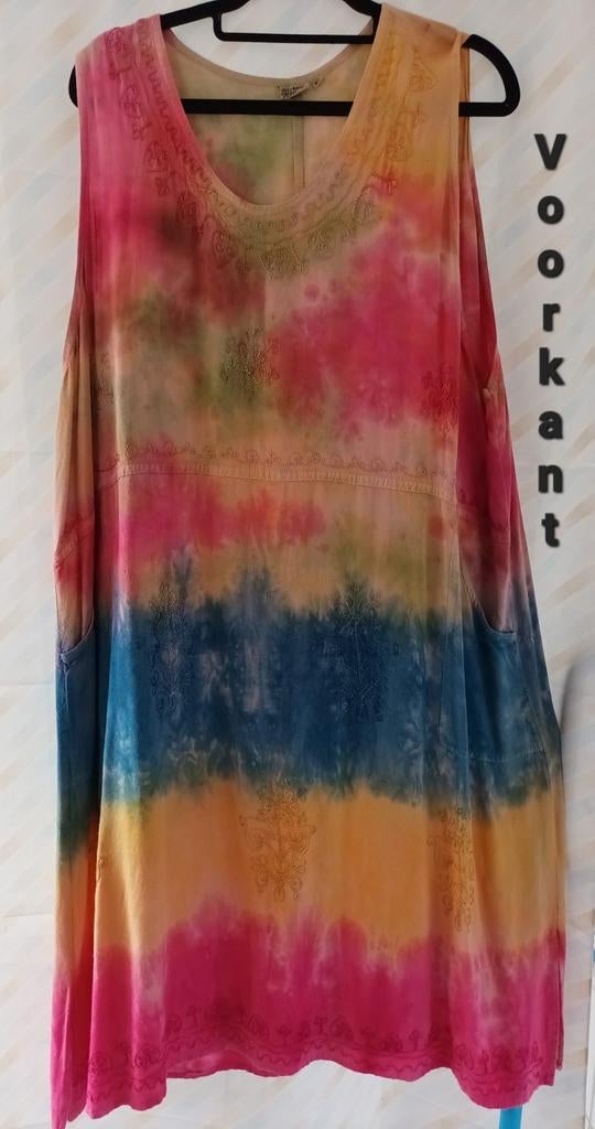 Kleurrijke Tie-Dye Zomerjurk overgooier, Kleding | Dames, Grote Maten, Overige kleuren, Verzenden, Jurk, Onbekend