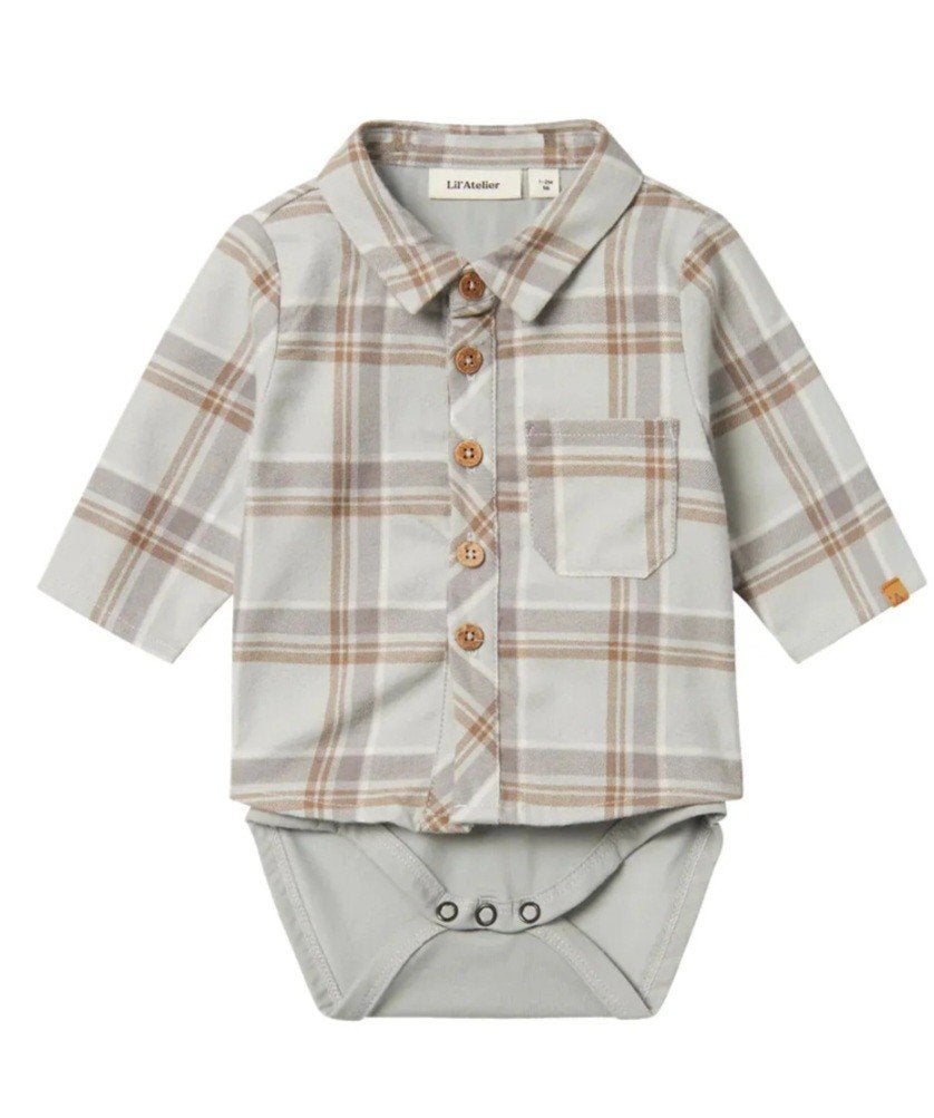 Blouse met romper Lil' Atelier maat 56, Kinderen en Baby's, Ophalen of Verzenden, Overhemdje of Bloesje, Jongetje, Lil Atelier
