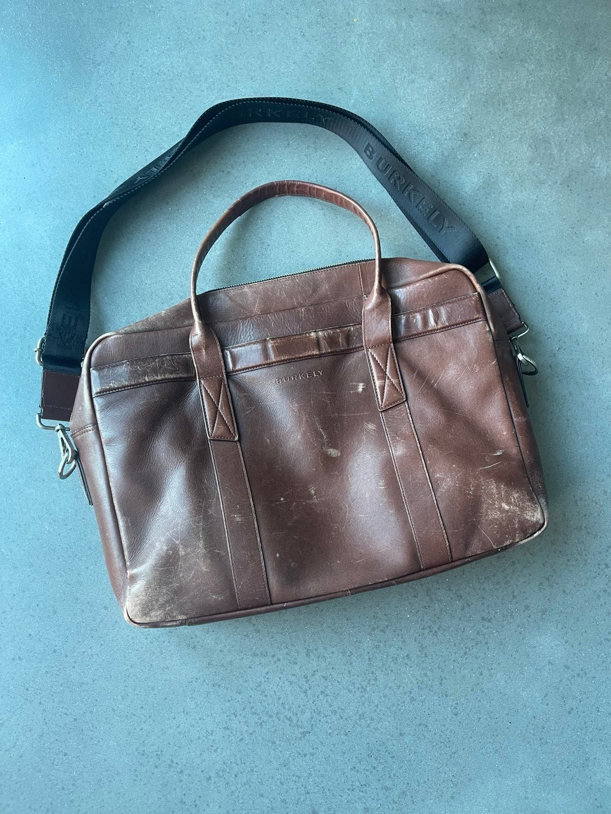 Burkely Leren Laptoptas / Aktetas - Bruin (44x26 cm), Ophalen, Gebruikt, Bruin, Overige typen
