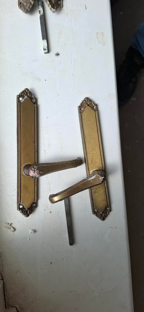 2x Authentiek Deurbeslag - Klassieke Deurklinken, Antiek en Kunst, Ophalen of Verzenden