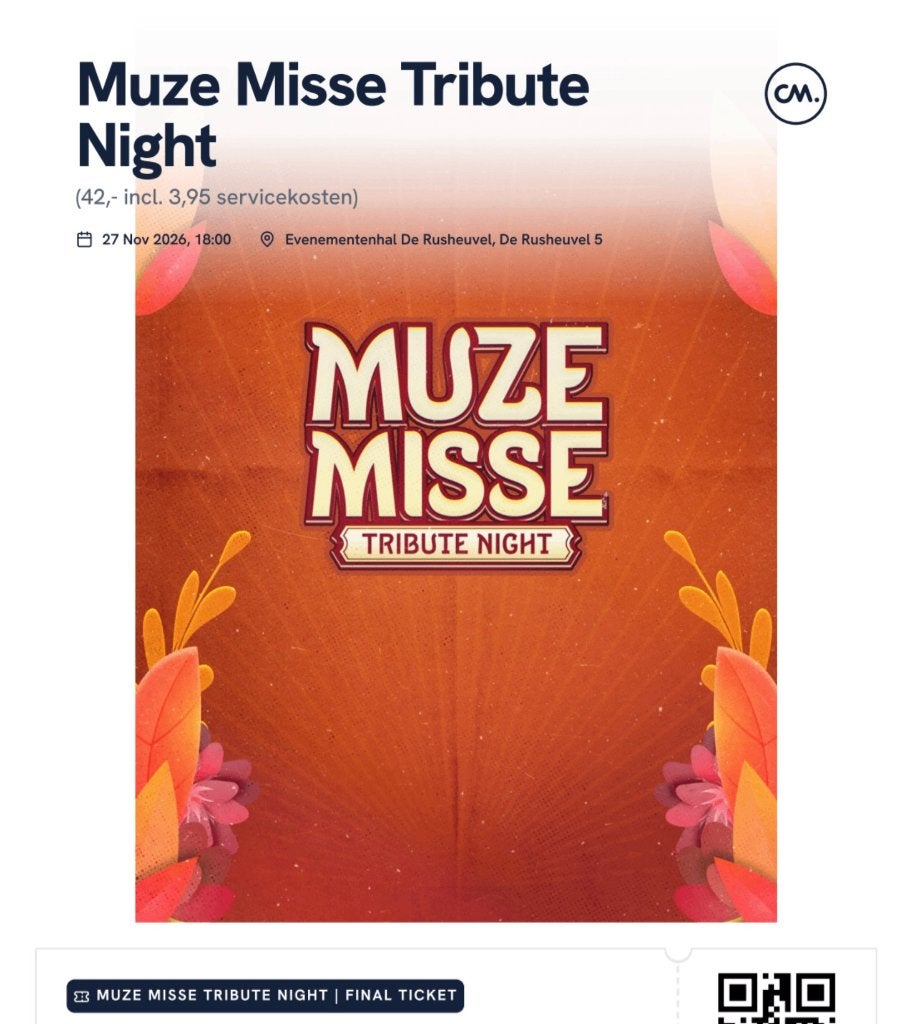 Muze Misse Oss, Tribute bands Tickets., Twee personen, November