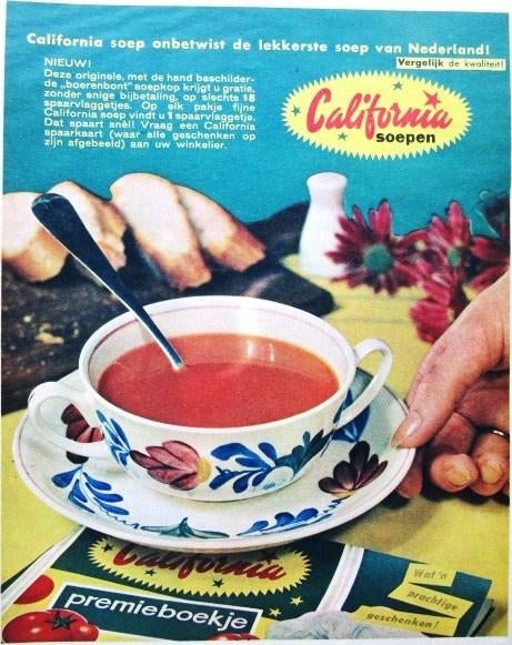 3 vintage advertenties reclames California soep 1959-62 eten, Verzamelen, Ophalen of Verzenden, Gebruikt, Overige typen