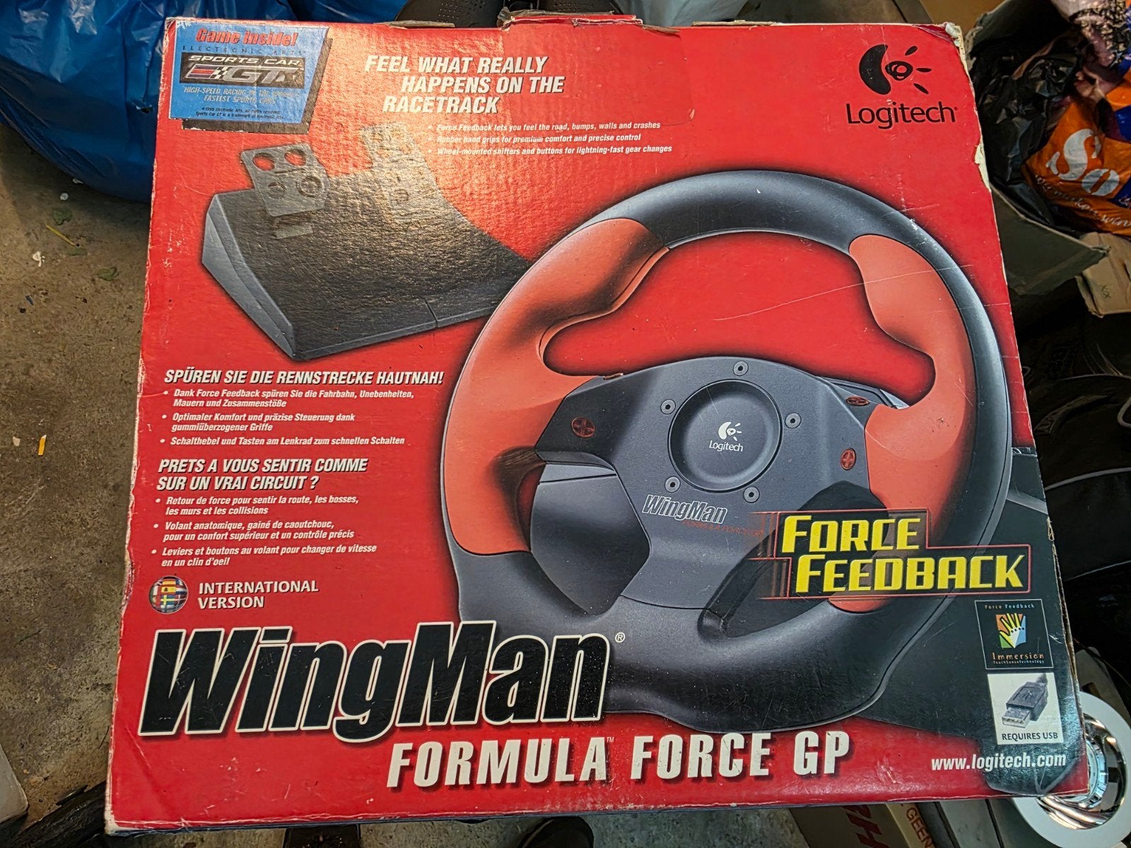 Logitech WingMan Formula Force GP racestuur met pedalen, 1 speler, Ophalen, Racen en Vliegen, Vanaf 3 jaar