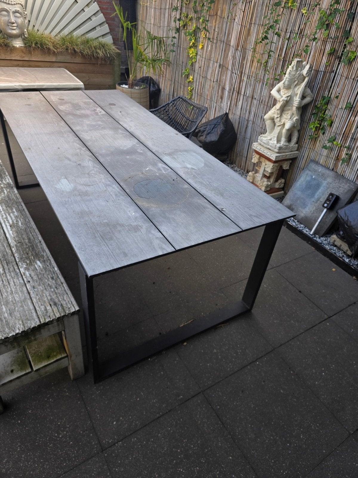 Buitentafel Jysk 210x100 cm, Tuin en Terras, Tuintafels, Ophalen, Gebruikt, Rechthoekig, Aluminium