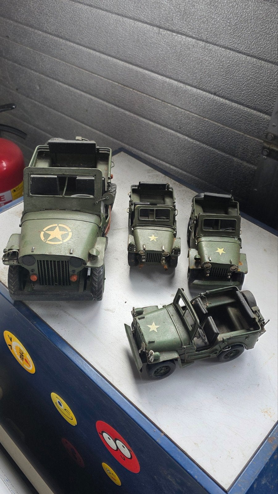 blikken willy's jeep 4 stuks, Ophalen, Gebruikt, Overige merken