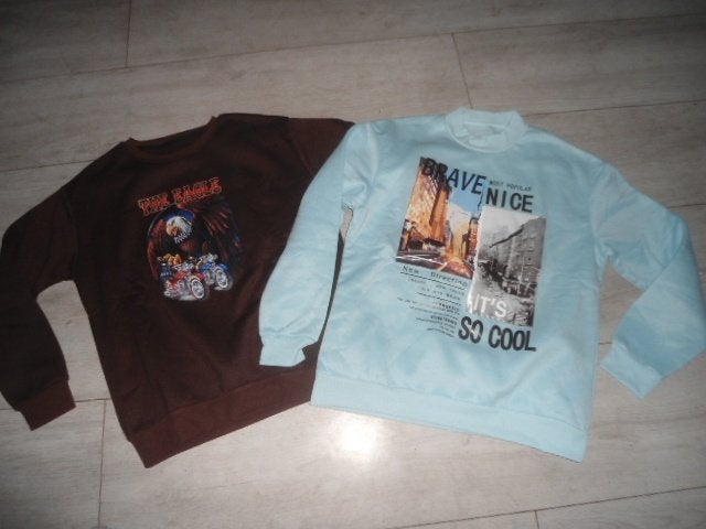 NIEUW! Shein; 2x Sweater met opdruk; maat XS, Kleding | Dames, Truien en Vesten, Blauw, Nieuw, Ophalen of Verzenden, Maat 34 (XS) of kleiner