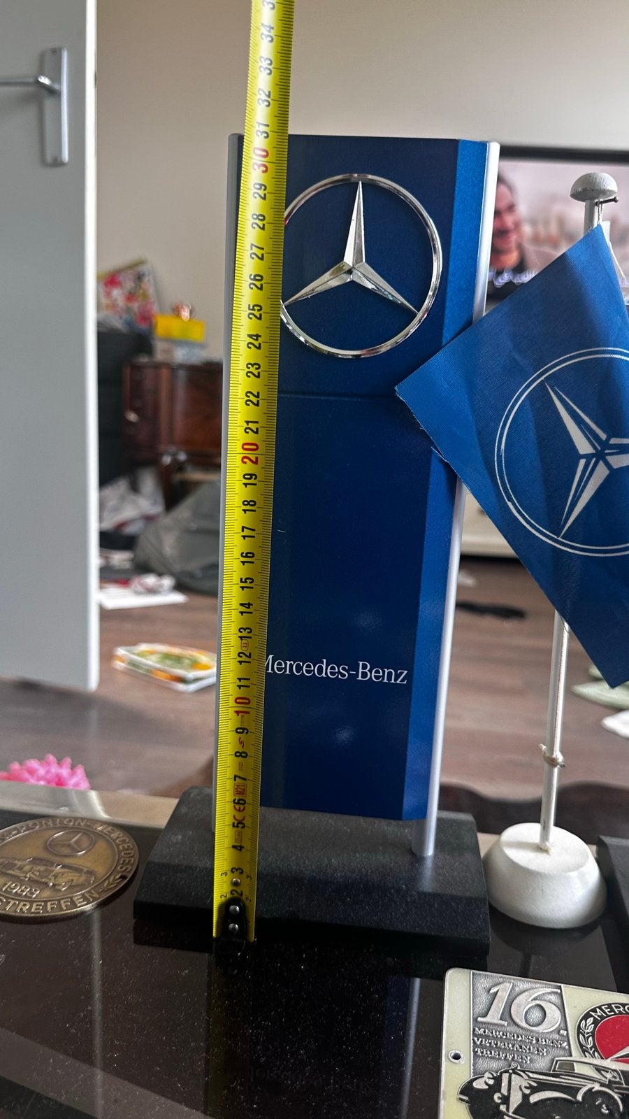 Mercedes-Benz Display met Logo en Vlag, Ophalen of Verzenden, Gebruikt, Auto's