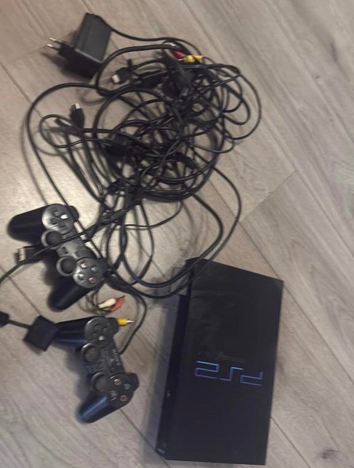 Playstation 2, Ophalen of Verzenden, Gebruikt, Zwart, Met 2 controllers