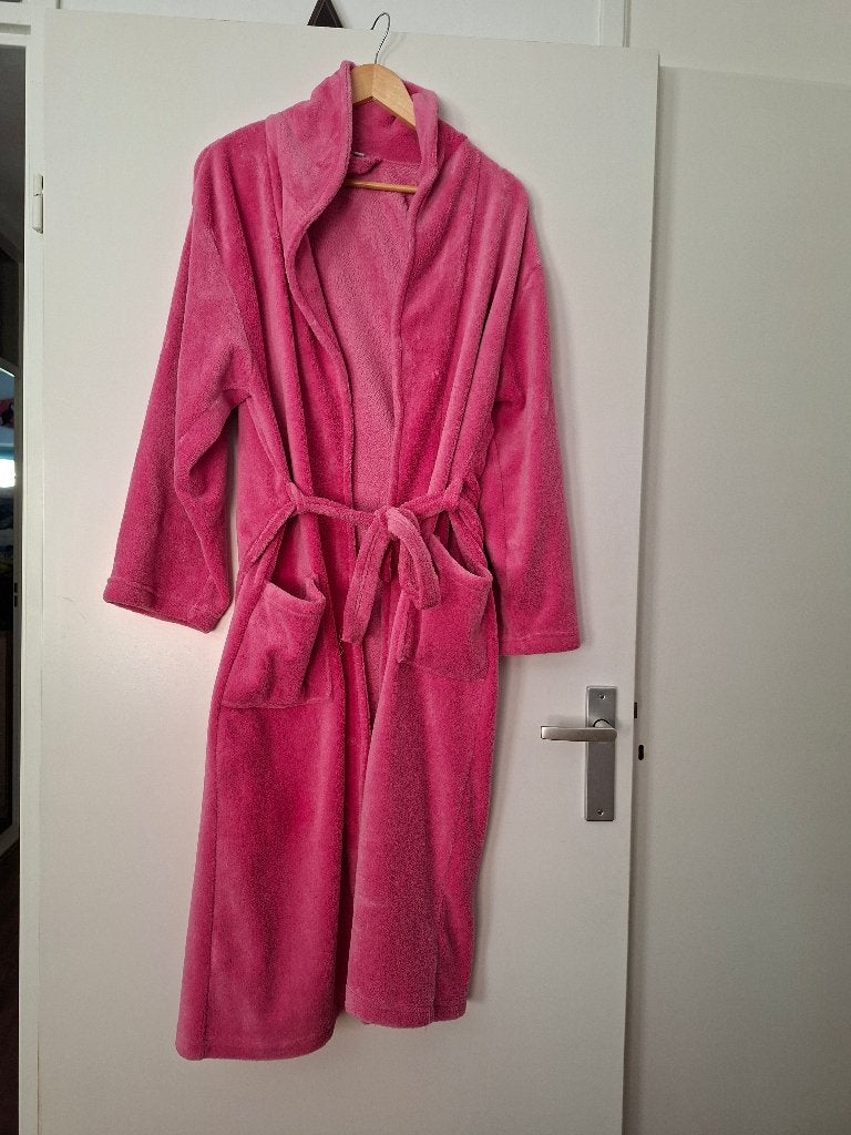 Warme ochtendjas roze (badjas), Kleding | Dames, Ophalen, Zo goed als nieuw, Maat 42/44 (L)