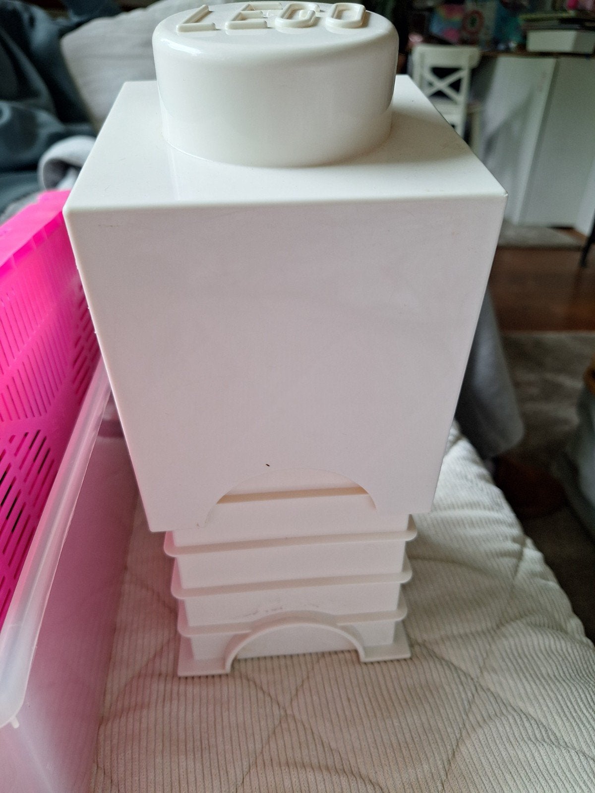 Witte LEGO Opbergdoos - Stapelbaar Blok, Ophalen of Verzenden, Gebruikt, Overige typen, Lego