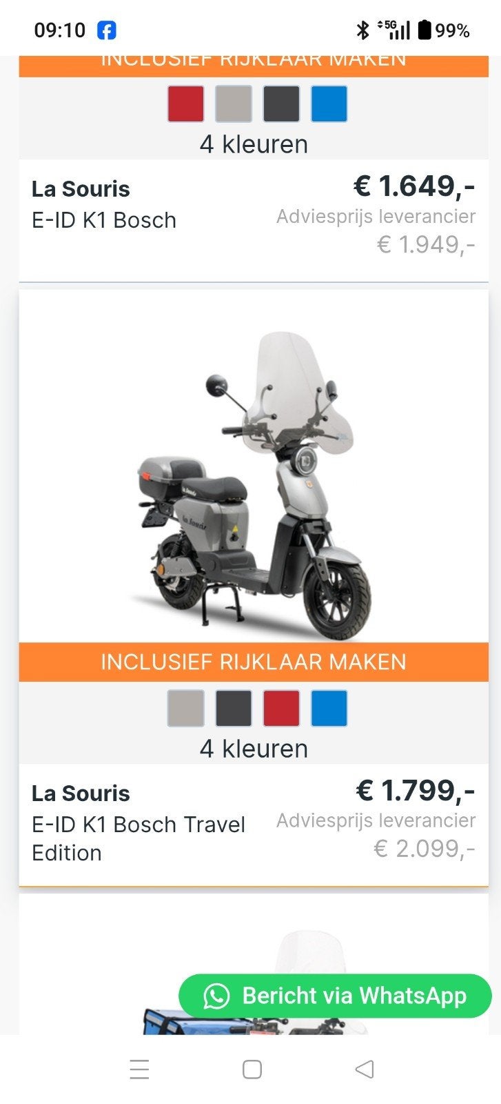 la souris E-ID K1, Nieuw, 16 km/u of meer, 46 km of meer, Ophalen
