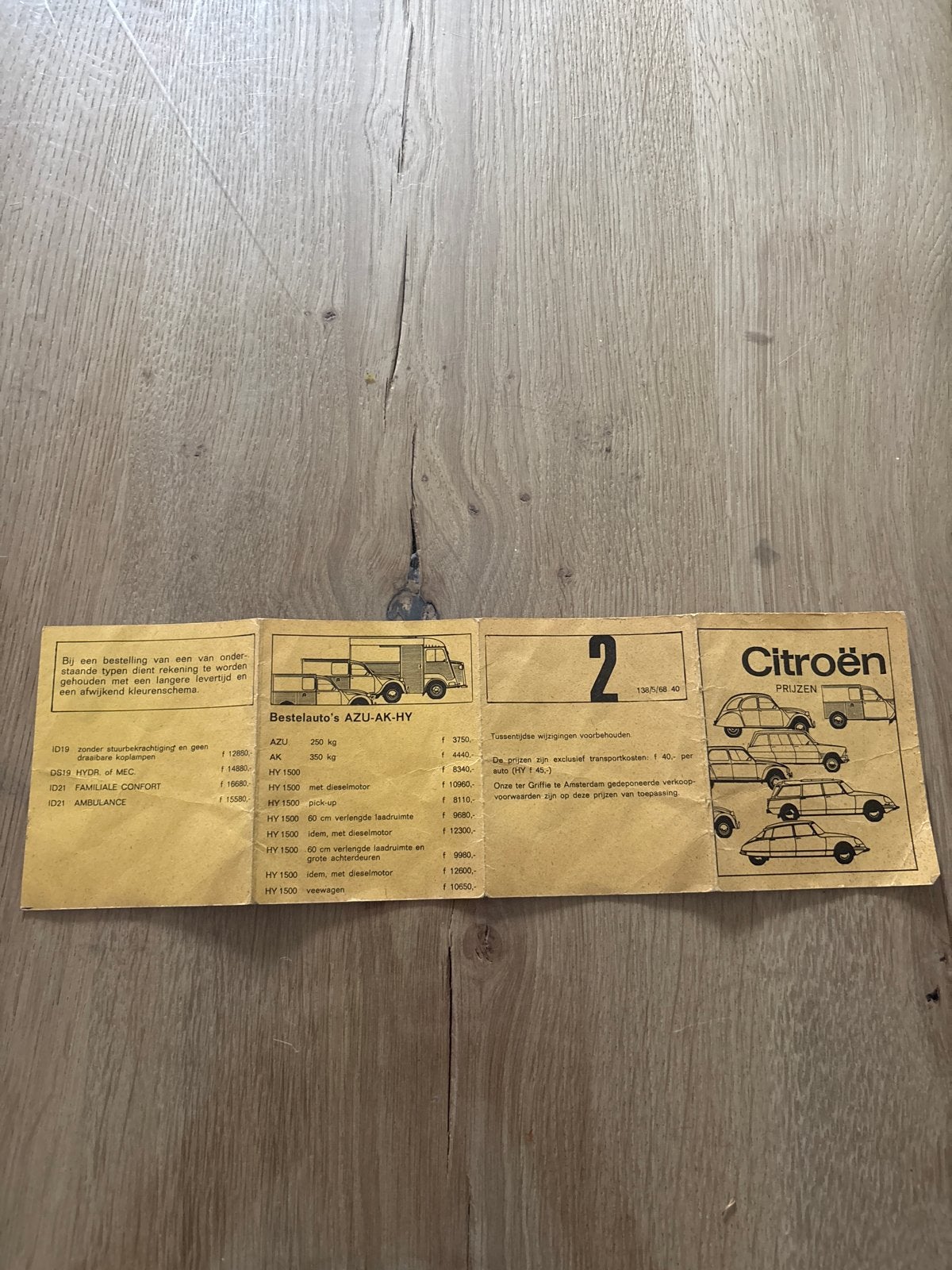 Citroën Prijzenfolder uit de jaren '70 - Zeldzaam!, Ophalen of Verzenden, Gelezen, Citroën
