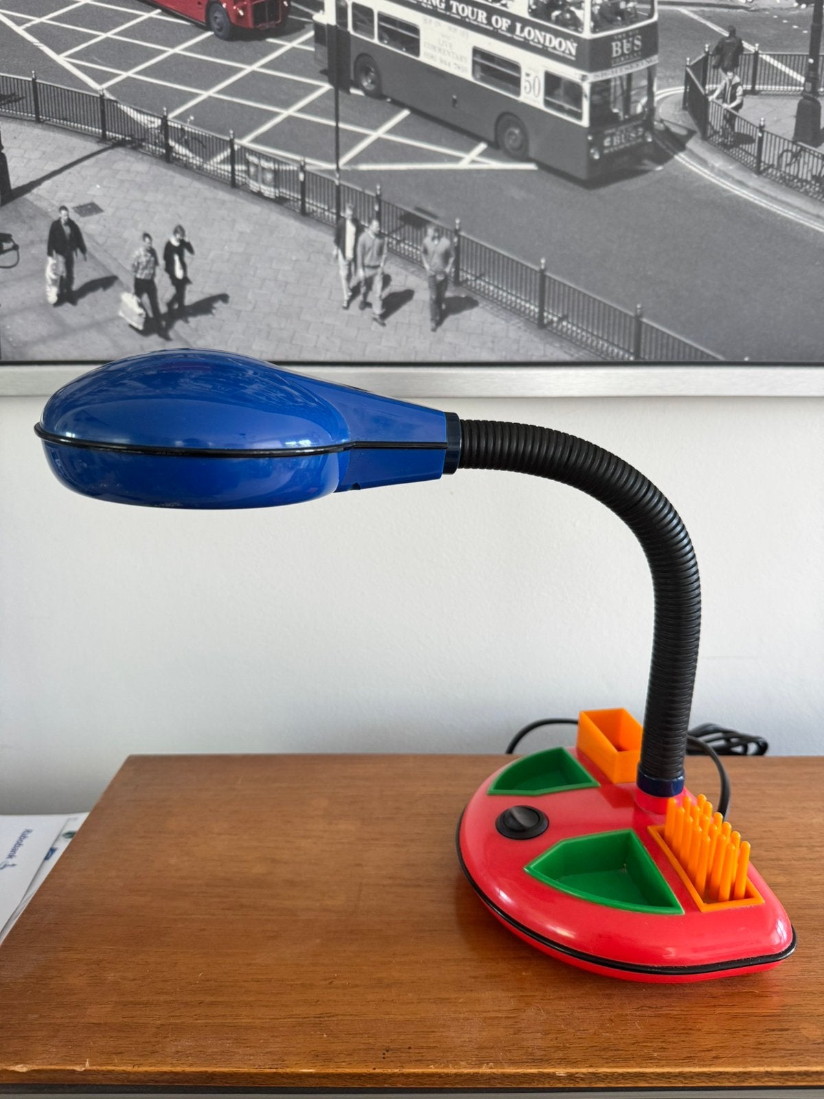 Rabbit Tanaka bureaulamp jaren 80, Gebruikt, Vintage, Meerkleurig, Ophalen of Verzenden