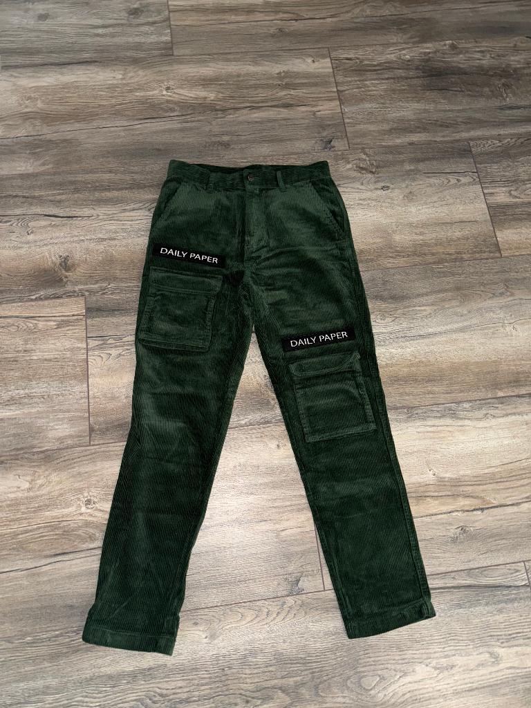 Daily paper cargo broek ( corduroy), Ophalen, Maat 36 (S), Lang, Groen