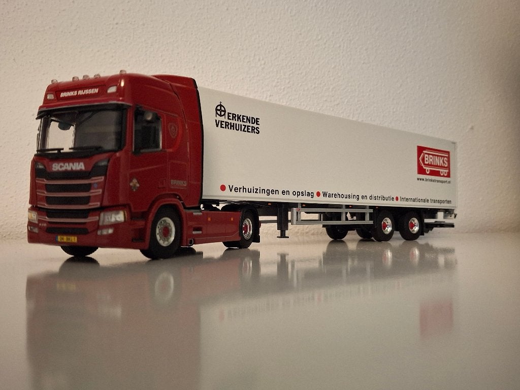 Scania R NG 4x2 2-as oplegger Brinks Rijssen, WSi 1/50, Ophalen of Verzenden, Nieuw, Bus of Vrachtwagen, Wsi