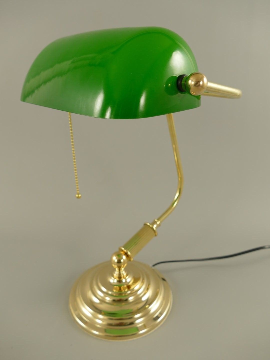 Klassieke Bankierslamp Messing met Groen Glas - H38x27cm, Helene Livingstyle, 7531 169, Helene, Nieuw