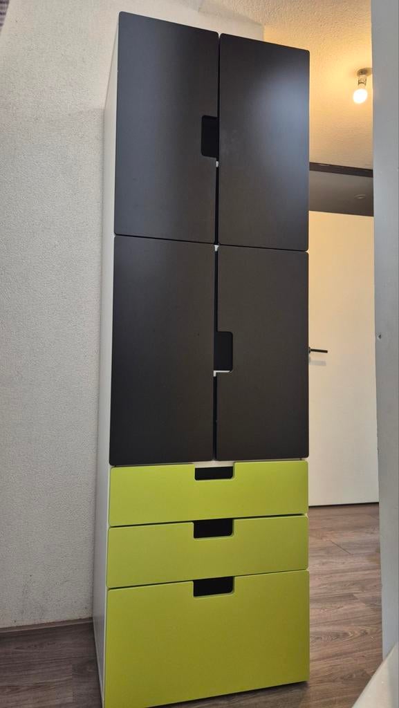 Ikea Stuva Kast met Lades en Deuren - Zwart/Wit/Groen, Ophalen, Overige materialen, Gebruikt, Met deur(en)