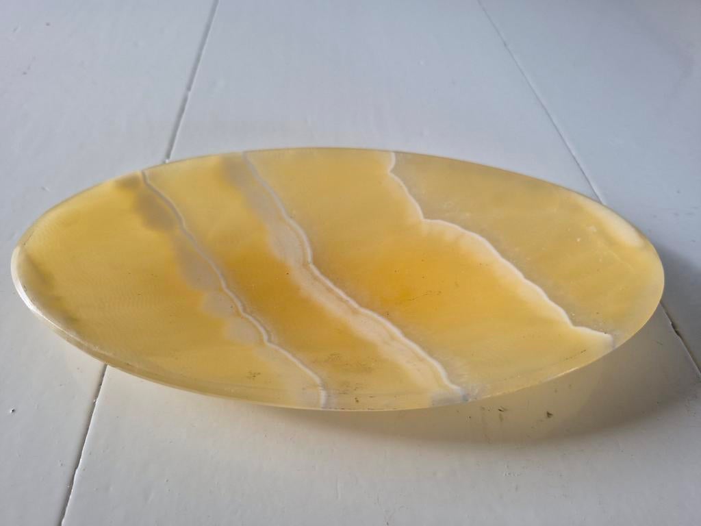 Albasten serveerschaaltje, Ophalen of Verzenden, Beige, Overige materialen