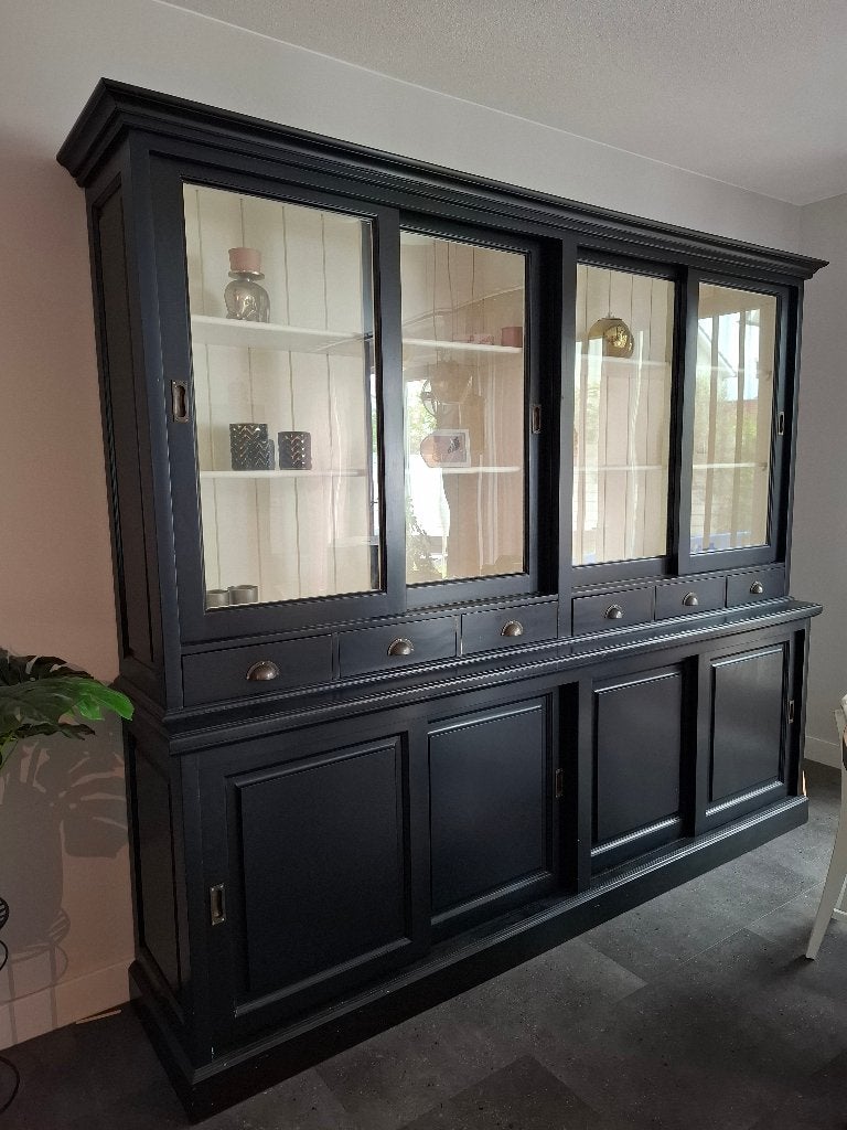 Buffetkast zwart, Gebruikt, Met deur(en), 200 cm of meer, 200 cm of meer
