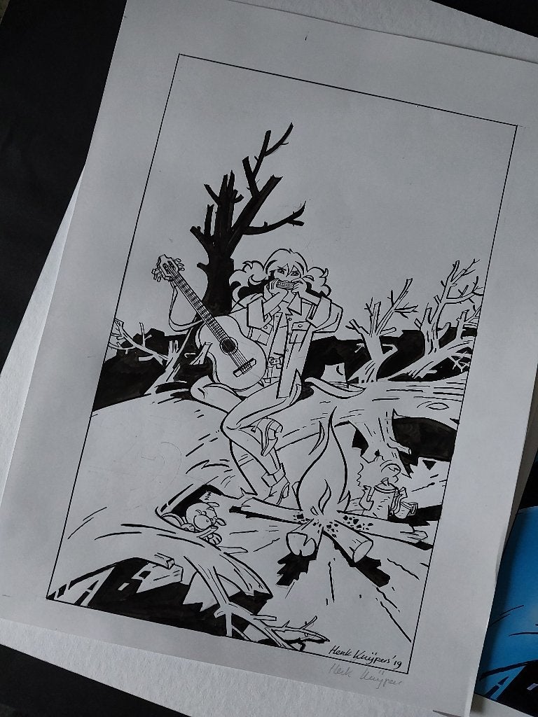 Franka originele tekening Folk veur volk, Eén stripboek, Ophalen of Verzenden, Zo goed als nieuw, Henk Kuijpers