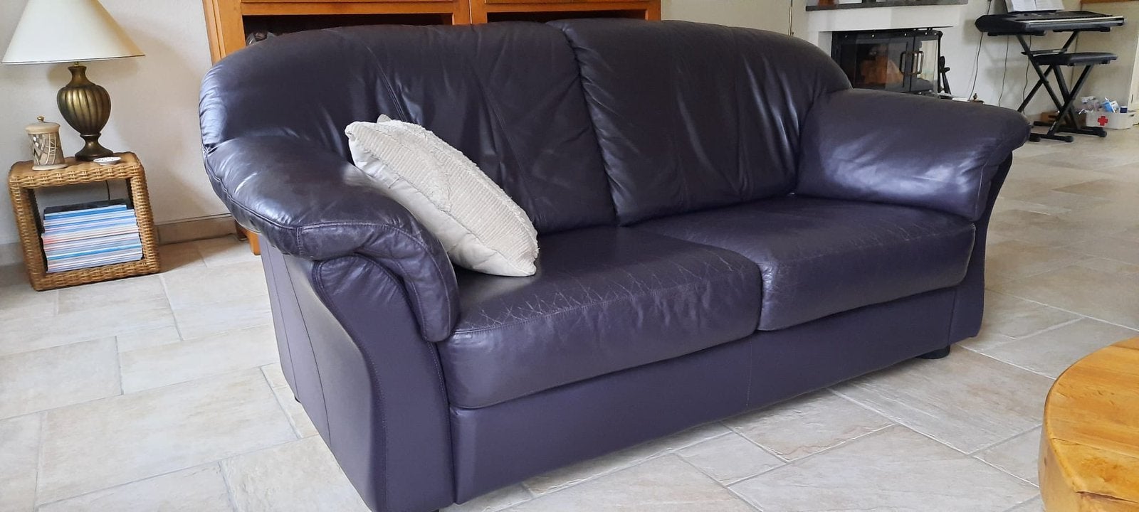 2x luxe zachtlederen 2,5 zitbank, Ophalen, Gebruikt, 150 tot 200 cm, Tweepersoons