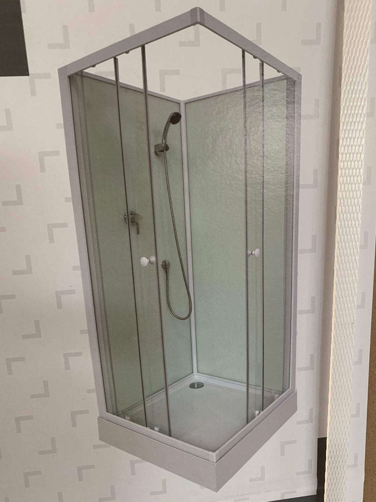 Nooddouche / Vrijstaande douche 80x80 compleet, Ophalen of Verzenden, Nieuw, Glas, Douche