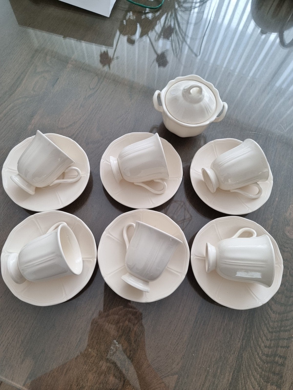 wedgwood Queen's Plain kop en schotels 6x, Antiek en Kunst, Ophalen of Verzenden