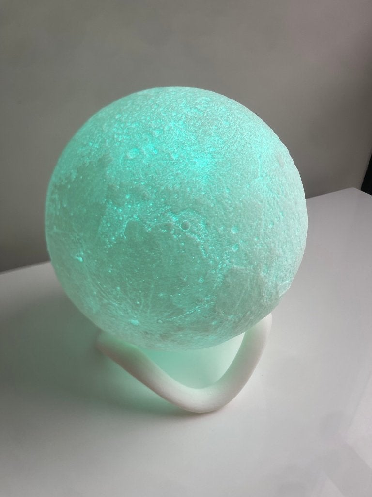 Maan Lamp 25 cm, Betoverende Sfeerverlichting., Kunststof, Meerkleurig, 30 cm, Nachtlamp